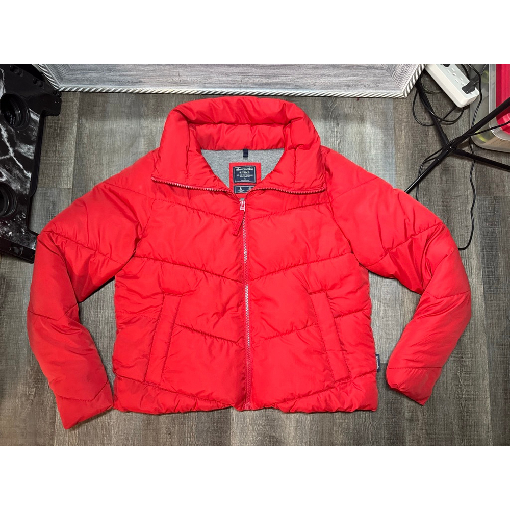 Women's Abercrombie & Fitch Red Puffer Jacket S